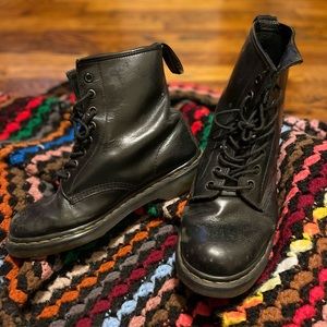 Black leather Dr. Martens boots